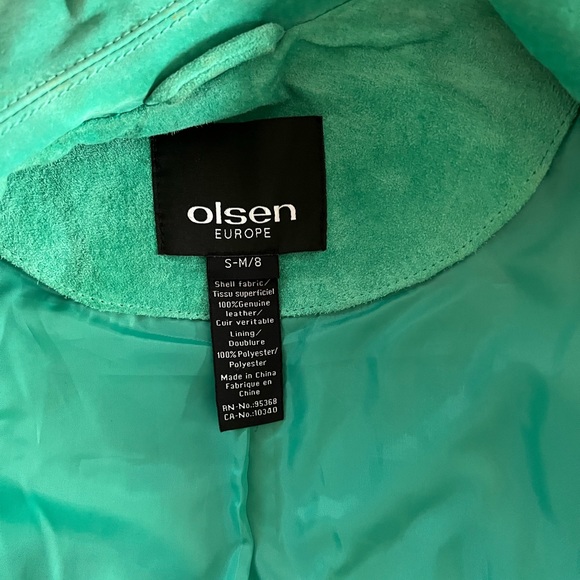 St Patrick’s day green Olsen genuine leather jacket - Picture 5 of 6
